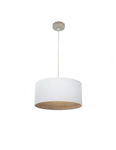 Tatiana 1xe27 Nickel/white-mad pendant. Clara Regx40x40 Cm