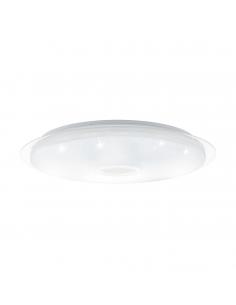 EGLO 97737 - LANCIANO Plafón LED en Acero, plástico blanco, transparente y Acrílico con efecto de cristal