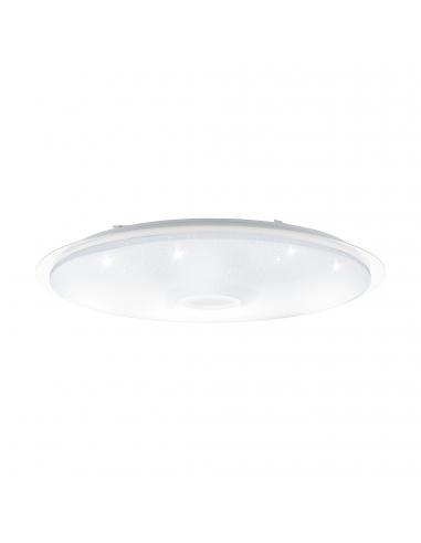 EGLO 97738 - LANCIANO Plafón LED en Acero blanco, transparente y Acrílico con efecto de cristal