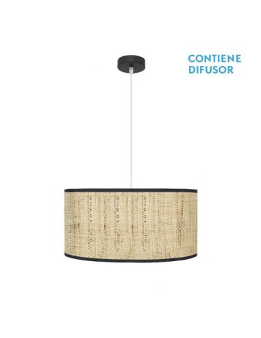 Natasha Pendant 2xe27 Black/reed Regx50x50 Cm