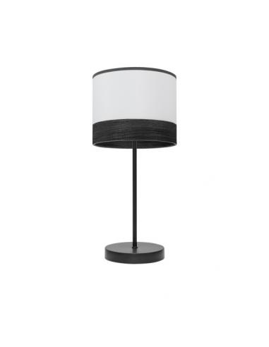 Olga Table Lamp 1xe14 Black/white-black-wood 42x18x18 Cm