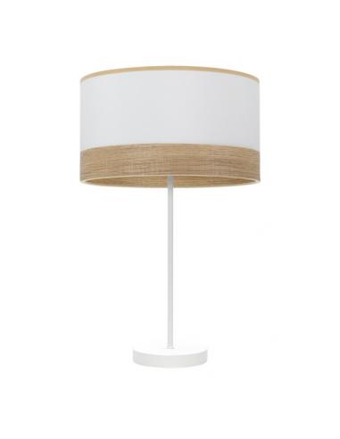 Olga High Table Lamp 1xe27 White/white-clear-wood 62x30x30 Cm