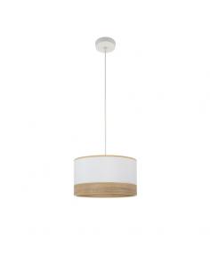 Olga Pendant 1xe27 White/white-clear-wood Regx30x30 Cm