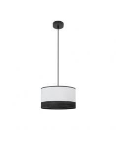 Olga Pendant 1xe27 Black/white-black-wood Regx30x30 Cm