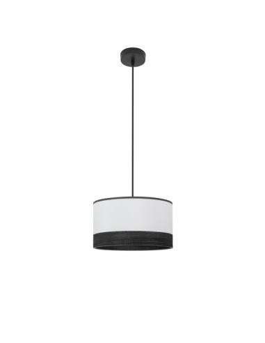 Olga Pendant 1xe27 Black/white-black-wood Regx30x30 Cm