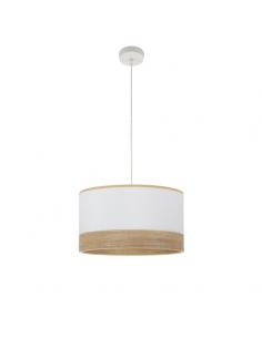 Olga Pendant 1xe27 White/white-clear-wood Regx40x40 Cm