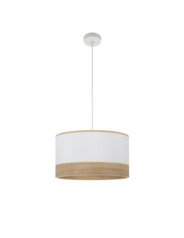 Olga Pendant 1xe27 White/white-clear-wood Regx40x40 Cm