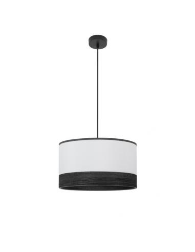 Olga Pendant 1xe27 Black/white-black-wood Regx40x40 Cm