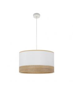 Olga Pendant 1xe27 White/white-clear-wood Regx50x50 Cm
