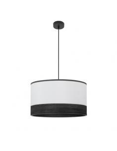 Olga Pendant 1xe27 Black/white-black-wood Regx50x50 Cm