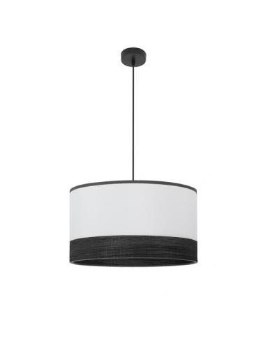 Olga Pendant 1xe27 Black/white-black-wood Regx50x50 Cm