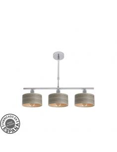 Gilda 3xe14 Chrome/wood Lamp Grey Regx55x14 Cm