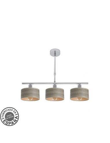 Gilda 3xe14 Chrome/wood Lamp Grey Regx55x14 Cm