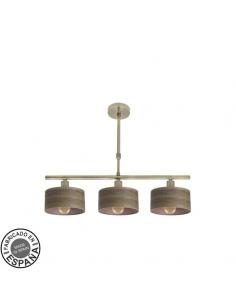 Gilda 3xe14 Lamp Dark Leather/Wood Regx55x14 Cm