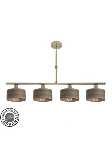 Gilda 4xe14 Lamp Dark Leather/Wood Regx76x14 Cm