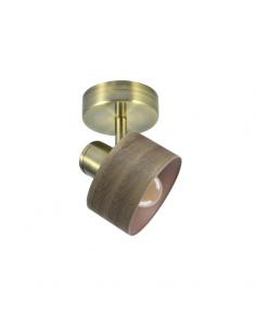 Nando 1xe14 Spotlight Leather/dark wood 17x12x12 Cm Adjustable