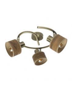 Nando 3xe14 Leather/dark wood ceiling light Adjustable Spotlights 16x35x35 Cm