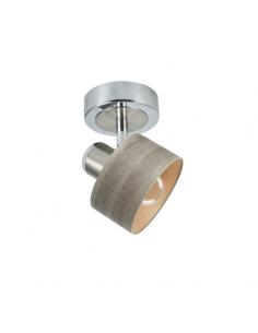 Nando 1xe14 Spotlight Chrome-nickel/graywood 17x12x12 Cm Adjustable