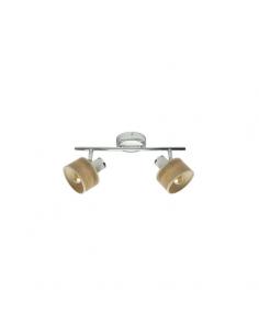 Regleta Nando 2xe14 Cromo-blanco/mad.clara Focos Orientables 16x36,5x10 Cm