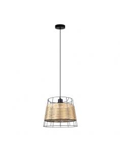 Burano Pendant 1xe27 Forge/rattan Regx32x32 Cm
