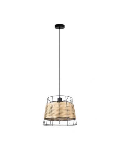 Burano Pendant 1xe27 Forge/rattan Regx32x32 Cm