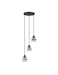 Burano 3xe14 Forge/rattan ceiling light Regx25x33 Cm