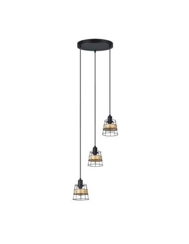 Burano 3xe14 Forge/rattan ceiling light Regx25x33 Cm