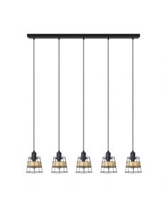 Burano 5xe14 Forge/rattan strip Regx94x12 Cm