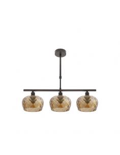 Estela lamp 3xe14 brown regx55x13 cm w/tulips cut glass amber