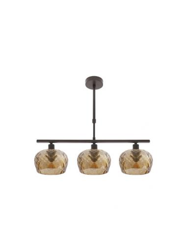 Estela lamp 3xe14 brown regx55x13 cm w/tulips cut glass amber