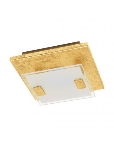 EGLO 97757 - VICARO 1 LED Ceiling Light in Gold Steel and Satin Glass