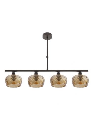 Estela Lamp 4xe14 Brown Regx75x13 Cm With Cut Glass Tulips Amber