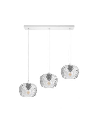 Estela 3xe27 White Regx65x13 Cm Strip With Clear Cut Glass Tulips