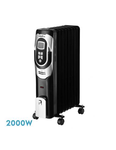 Radiador Aceite Confort 2000w 9elementos Negro/plata 3pote Termost.reg. Temporizador,ruedas Luz Ind. 62x41,5x24cm