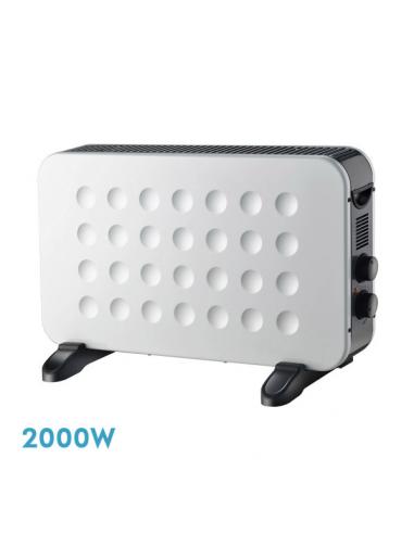 Convector Hogar 2000w Blanco/negro 2potencias Termost.regulable Protecc.contracalentamiento,Turbo 38x61x22cm