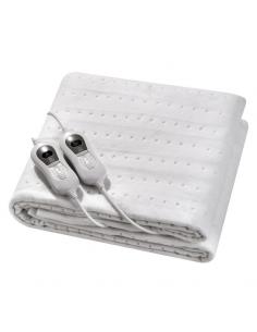 Elect.bienestar Duo White Bed Warmer 60/120w 160x140cm 3niv.2 Independent Control Auto-Off Washable