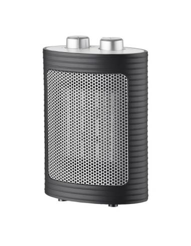 Ceramic Fan Heater 1500w Black/silver 3functions 2powers Termost.reg.anti-tip 22x15x9 cm