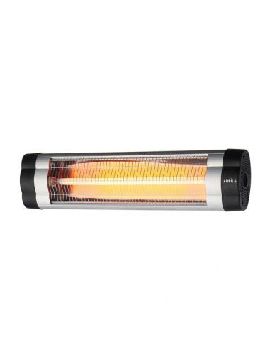 Austral Quartz Outdoor Heater 1500w Black/Chrome Infrared Foot/wall Termost.reg.20x61x8.5cm