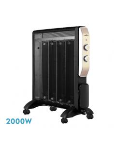 Mica Radiator Coat 2000w 4elements Black/gold 2 powers Anti-tip, light Ind.termost.reg.61.5x56x26.5 cm