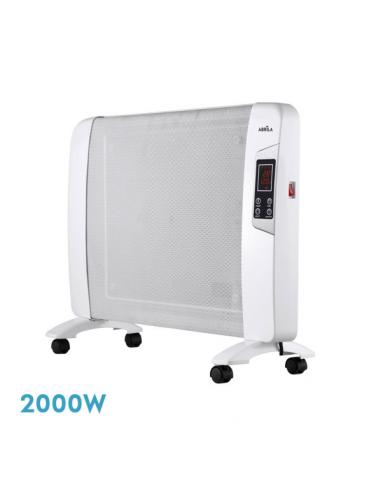 Radiador De Mica Abrigo 2000w 1elemento Blanco C/remoto Temporizador Display Termostato Reg.54x82,5x27cm
