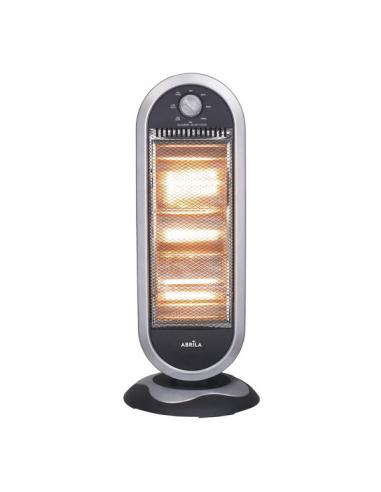 Estufa Elect.candente 1200w Negro/plata 3potencias Oscilante 3elememtos Asa Y Antivuelco 70x30x30cm