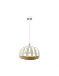 Pienza Pendant 1xe27 White/natural Regx35x35cm