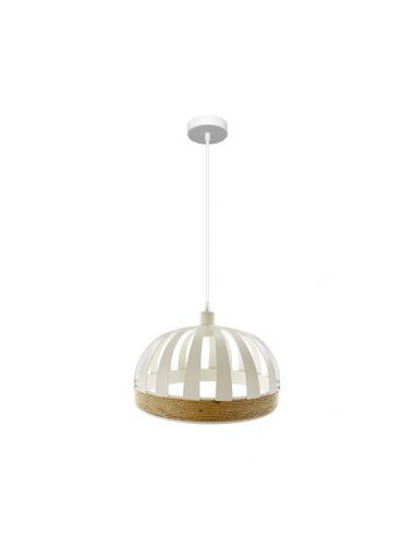 Pienza Pendant 1xe27 White/natural Regx35x35cm
