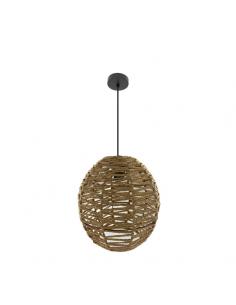 Isola 1xe27 Black/natural Regx30x30cm Pendant