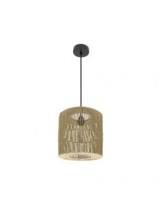 Fabriano 1xe27 Black/natural Pendant Regx28x28cm