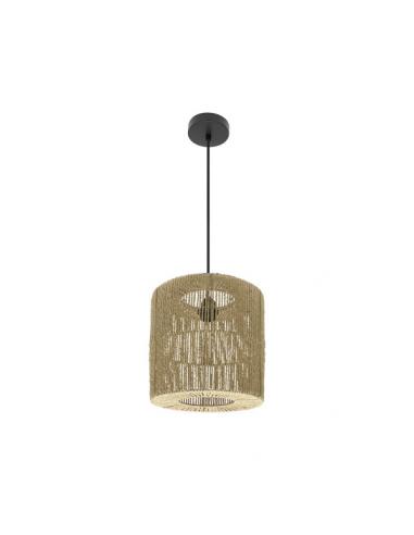 Fabriano 1xe27 Black/natural Pendant Regx28x28cm