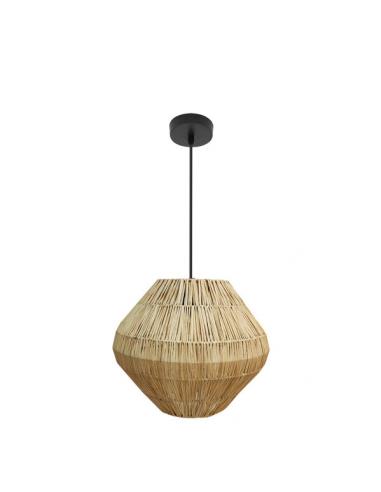 Colgante Nael 1xe27 Negro/natural Regx37x37cm Vegetal Marino