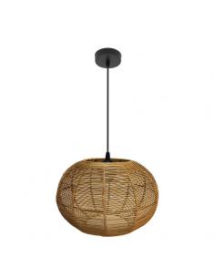Kepa Pendant 1xe27 Black/natural Regx30x30cm Rattan