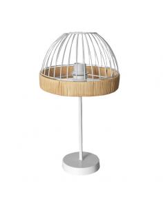 Gaston 1xe27 White/natural table lamp 46x25x25cm C/metal And Rattan