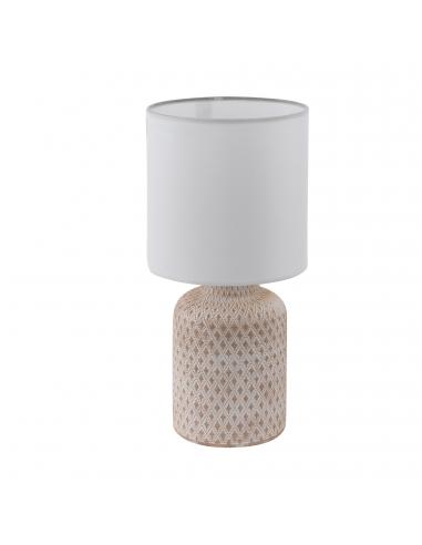 Beige ceramic table lamp with relief - EGLO Bellariva